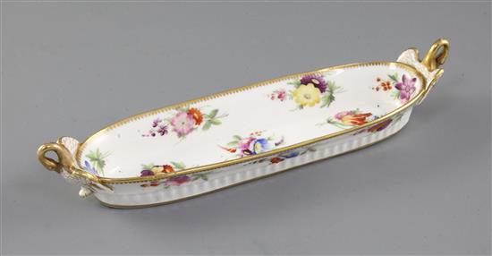A Swansea porcelain pen tray, circa 1815-17, 25.5cm